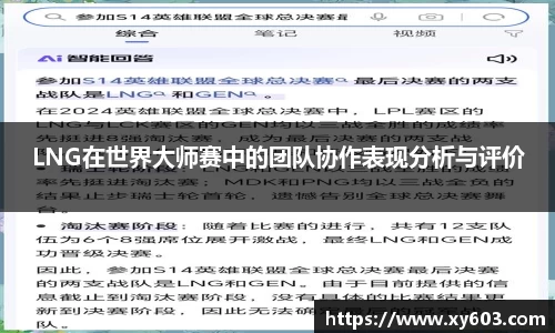 LNG在世界大师赛中的团队协作表现分析与评价